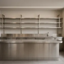 Mesa de acero inoxidable 304 con soldaduras sanitarias en cocina profesional de Madrid